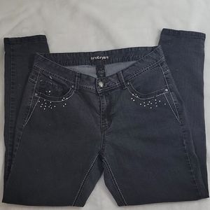 Lane Bryant Black Rhinestone Embellished Jeans